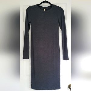 Olive Ribbed 3/4 Sleeve Maternity Dress, Size Small